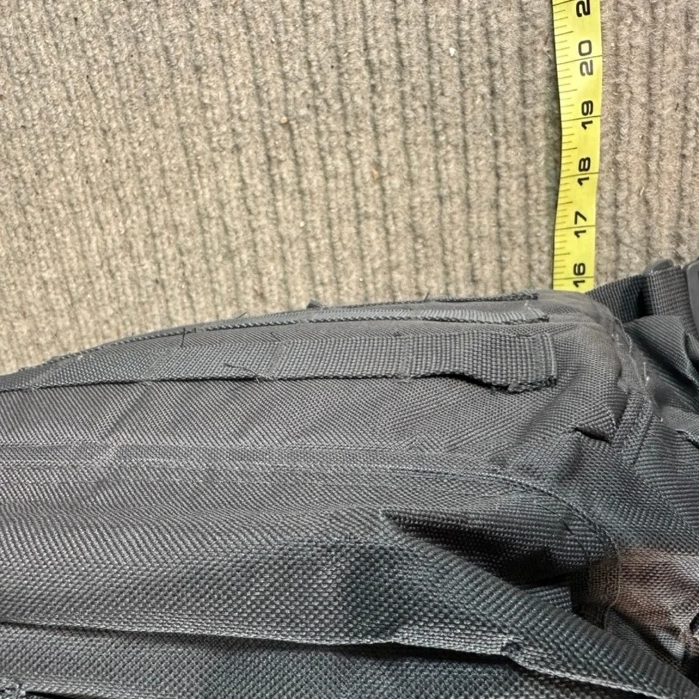 VISM Tactical Military Style Backpack Black Canvas MOLLE Webbing Multi-Pocket